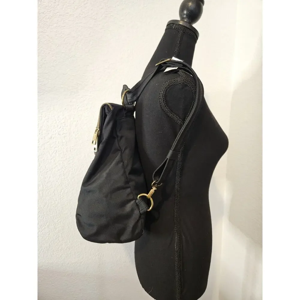 New! Travelon RFID Convertible Backpack Foldover Black 13
